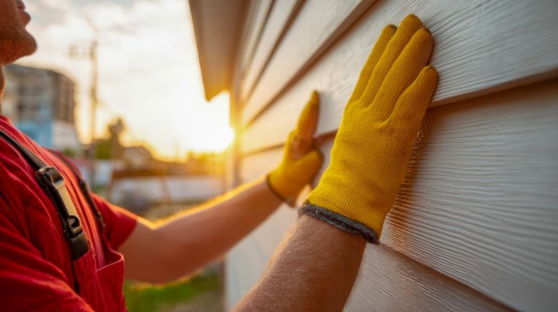 Skilled siding repair work